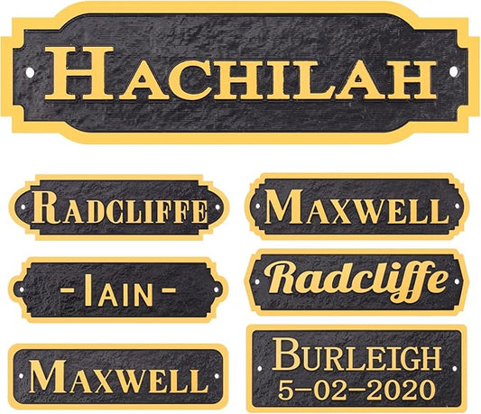 Acrylic Horse Stall Name Plate, 2.4" x 8" Personalized Stall Signs, UV Protected, Custom Pet Name Sign, All Weather Adhesive, Mounting (Gold, Style 2)