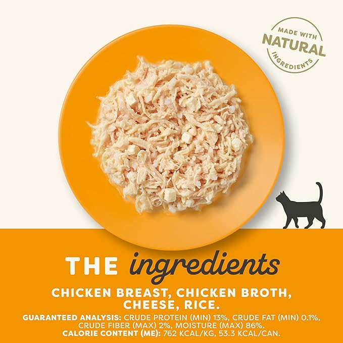 Applaws Wet Cat Food, 24 Count, Limited Ingredient Canned Wet Cat Food, Chicken Breast with Cheese in Broth, 2.47oz Cans