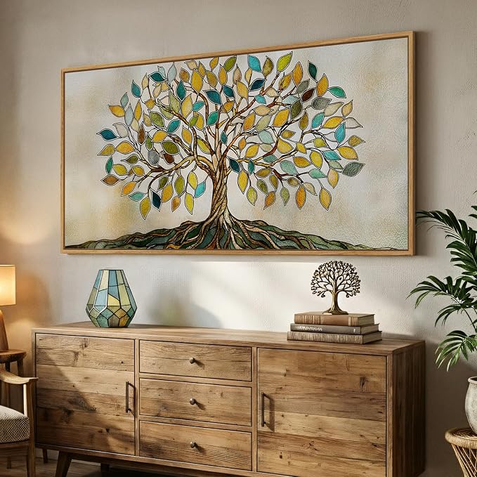 Large Framed Tree of Life Wall Art
