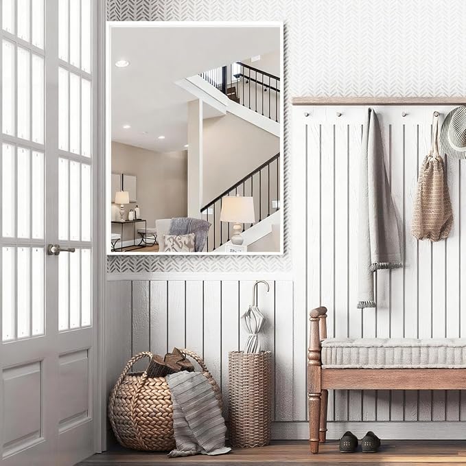 36x30 Inch White Bathroom Mirrors