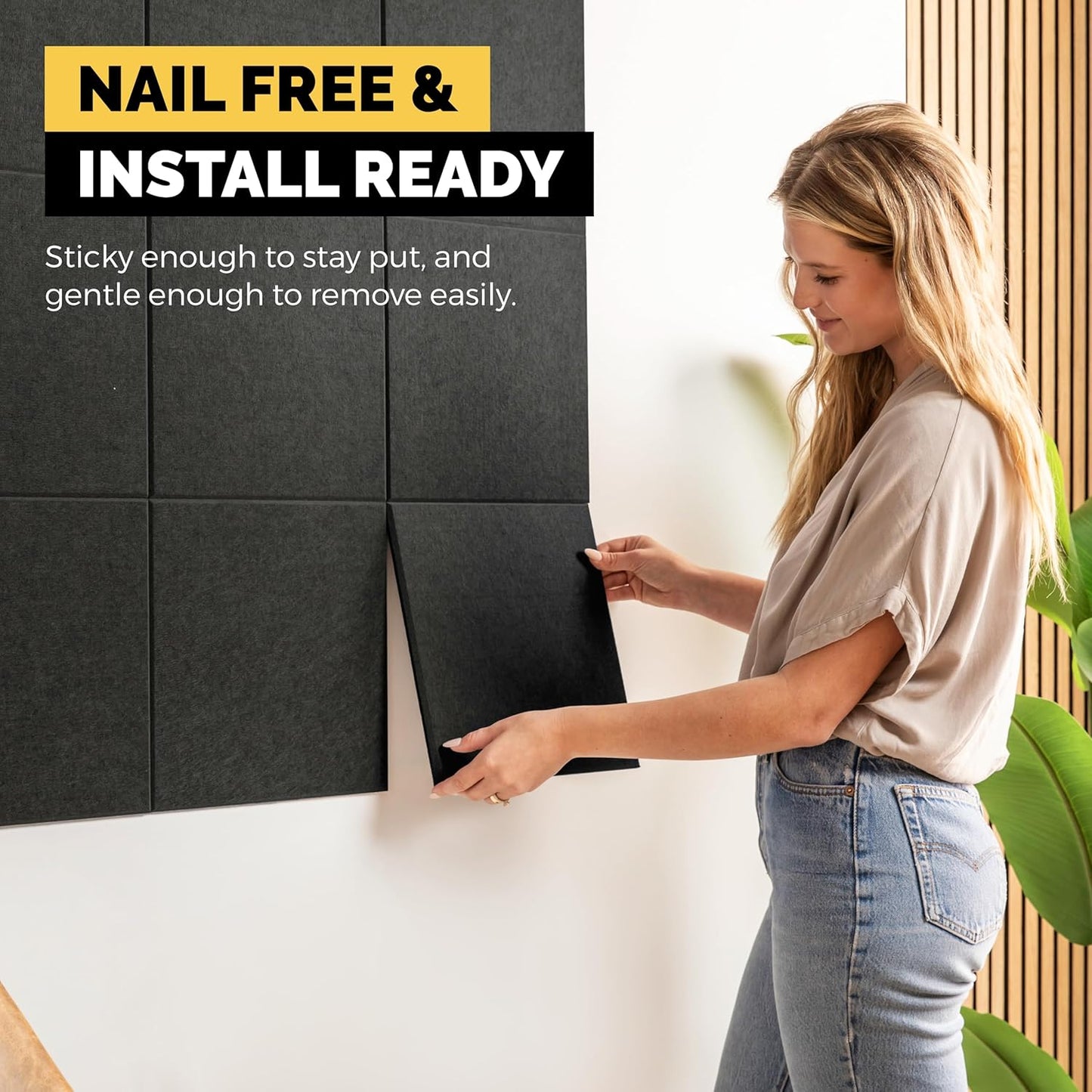 Large Cork Board for Wall 59" x 36", Black Bulletin Board | 15 Pack Felt Wall Tiles | Cork Boards for Office Pin Board Tack Board Cork Boards