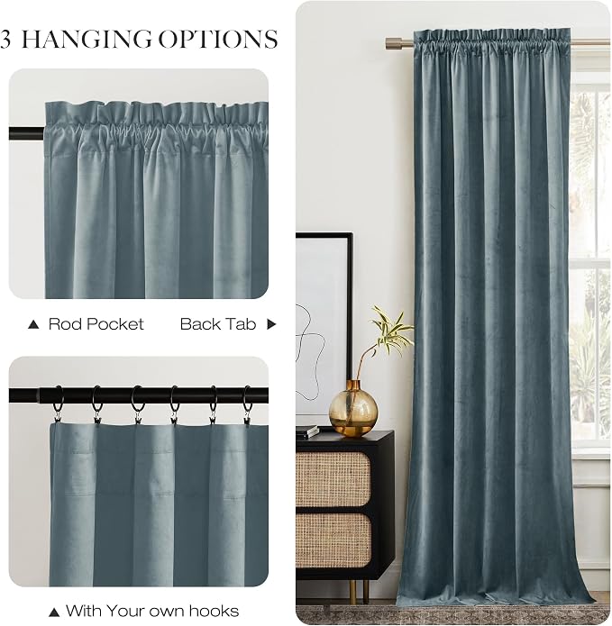 NICETOWN Velvet Curtains 84" Length