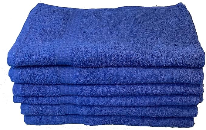 Towel Supercenter 16X27 Salon Hand Towels Colors (12Pack-36Pack- 60Pack-120Pack) 100% Cotton for Hair Salons, Nail Salons, Tanning Salons, Golf Course (Royal Blue, 12)