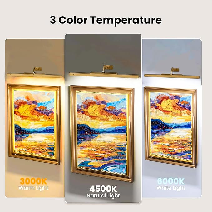 3 Pack Picture Lights Battery Operated 6000mAh