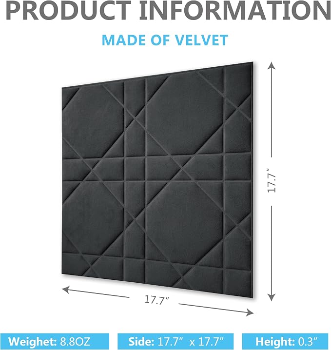 3D Wall Panels, Velvety Touch, Soundproof, Feathery Texture, Decorative Panels