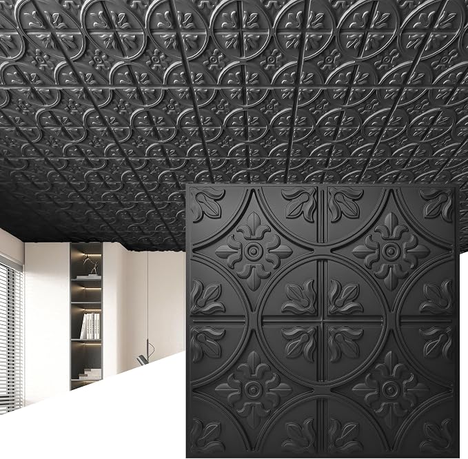 Art3d Drop Ceiling Tiles 24x24in., Wainscoting Panels Glue Up 2ft x 2ft