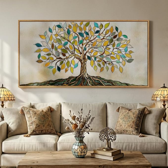 Large Framed Tree of Life Wall Art