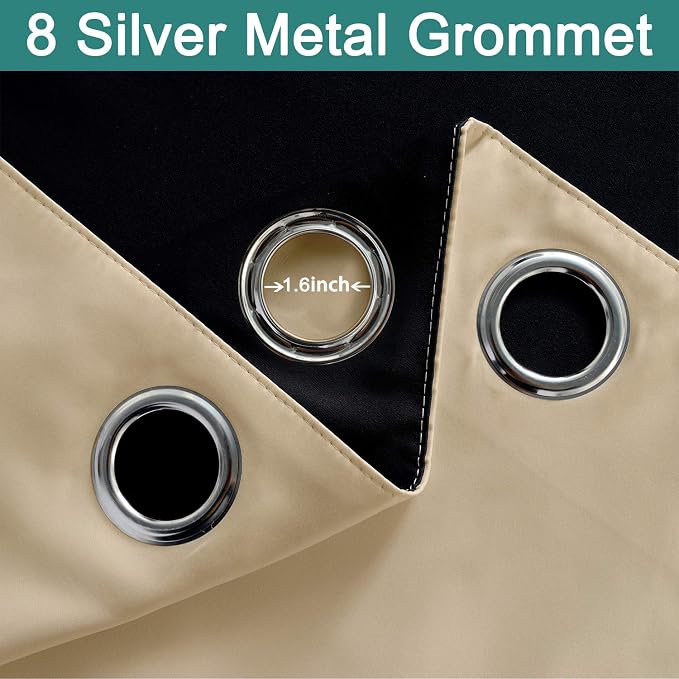 Yakamok Home Decor Thermal Insulated Full Blackout Drapes, 2-Layer Lined 100%