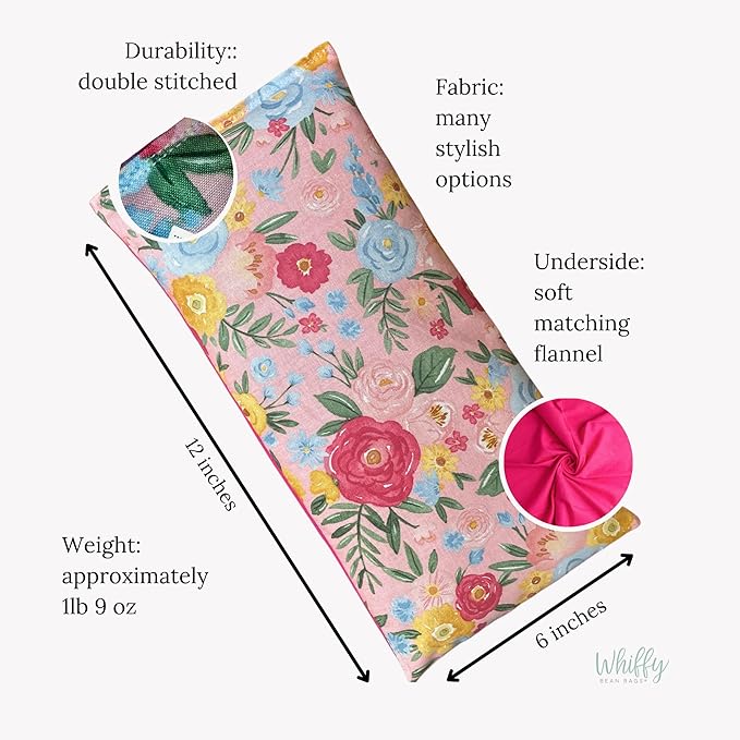 Large Microwave Heating Pad with Flax Seed, Scented or Unscented, Good for Back Pain or Cramps, Moist Heat Therapy or Ice Pack, Microwavable Bean Bag, 6" x 12" (Patchwork, Lavender)