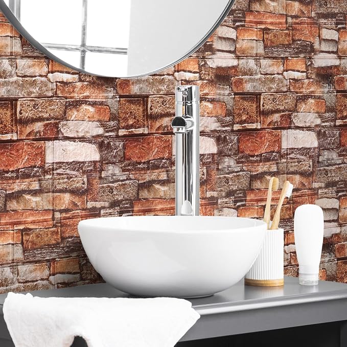 10PCS 3D Wall Panels Peel and Stick Foam, Self-Adhesive Decorative 3D Brick