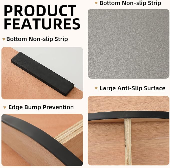 Juoe Balance Board Wobble Board,Balance Toys for Physical Therapy | Wooden Wobble Balance Board for Adults and Kids,Balance Training,Standing Desk Core Strength Balance Rocker Board