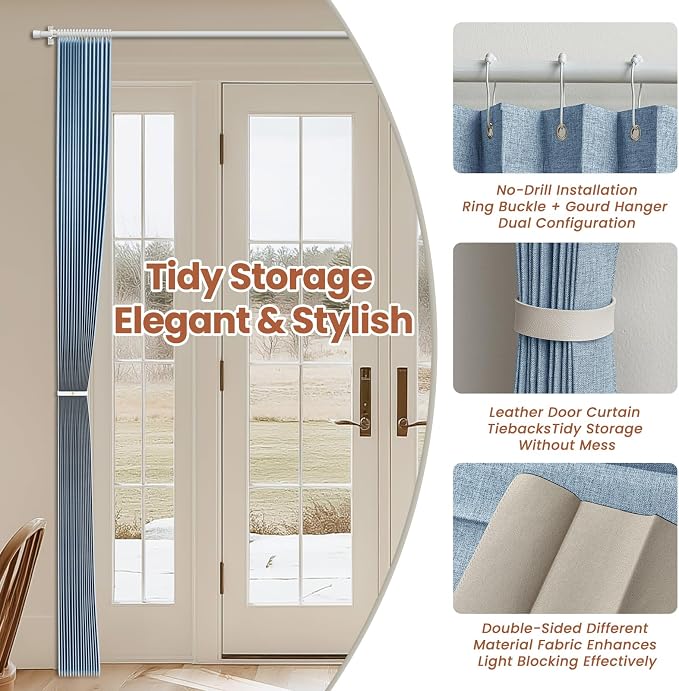 AJAZZ Blackout Doorway Curtains Accordion Doors