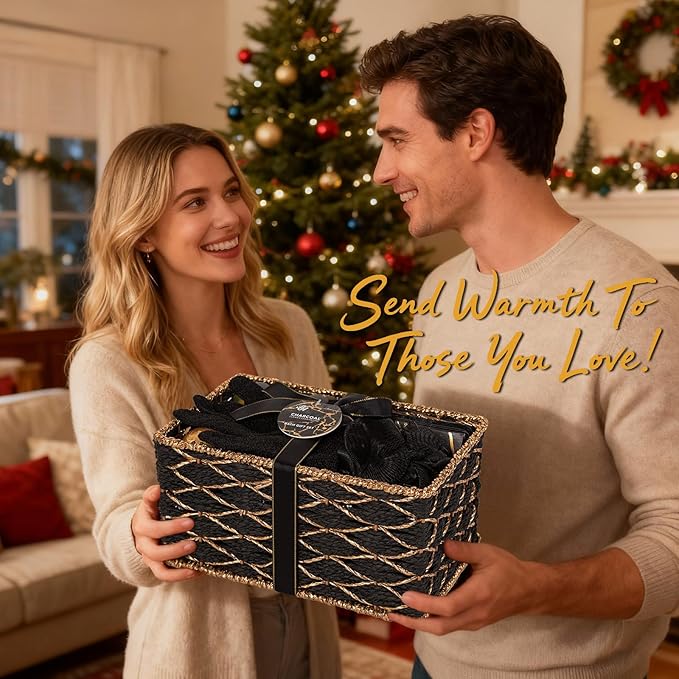35 Pcs Christmas Gifts for Women & Men, Charcoal Bath & Body Gift Basket, Face Skin Care Kit, Self-Care Gift, Diffuser, Shower Gel, Massage Oil, Bath Bomb, Birthday, Valentines, Mother Day, Husband