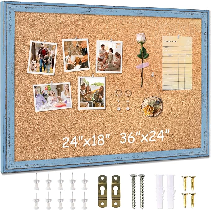 DOLLAR BOSS Cork Boards for Walls, 36 X 24 Inches Bulletin Board Decorative