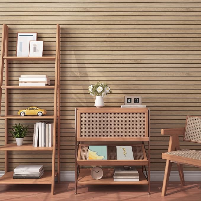 17.7x317 Slats Wood Wallpaper Peel and Stick Wood Slat Contact Paper Slat Wall