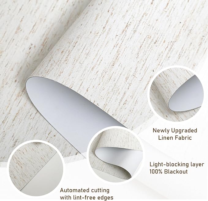 AOSKY Custom Linen Roller Blinds Shades