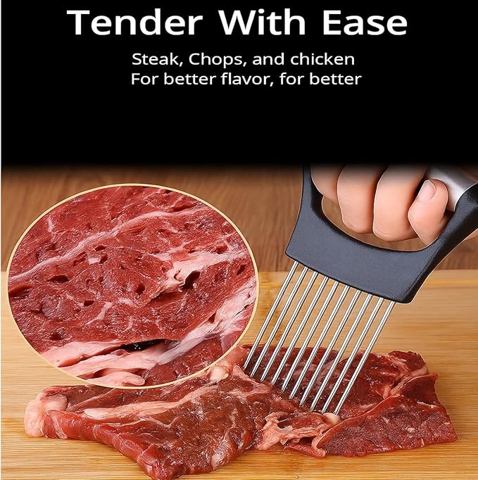 2025 Upgraded Onion Slice, New Stainless Steel Onion Chopper for Slicing, Chopper Slice Assistant Tool, Cutter for Slicing of Meat, Onion, Potato, Tomato Kitchen Gadgets (2)