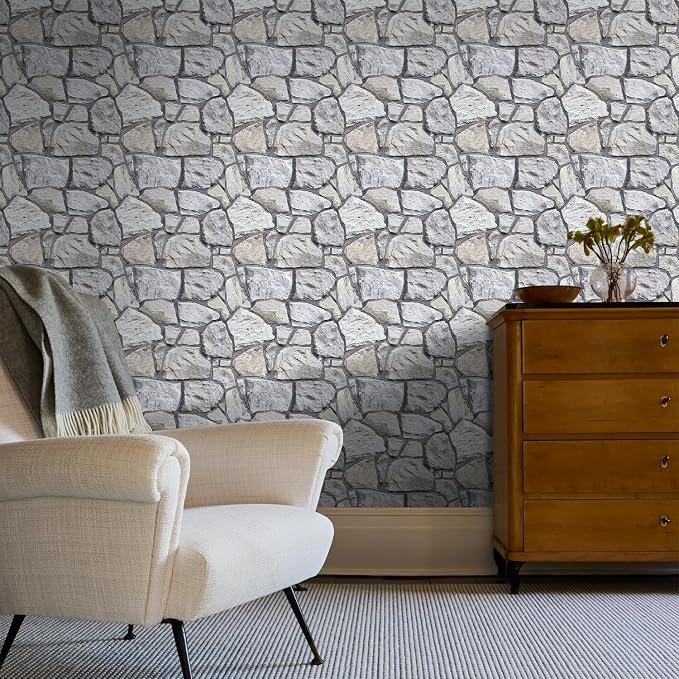 COMSTICKC 3D Faux Stone Wall Panel Peel and Stick Wall Covering, Not Real Stone