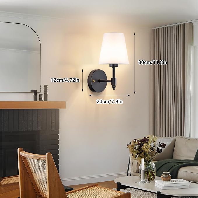 YHCDLAMP Battery Operated Wall Sconces Set of Two, Rechargeable Wireless Wall