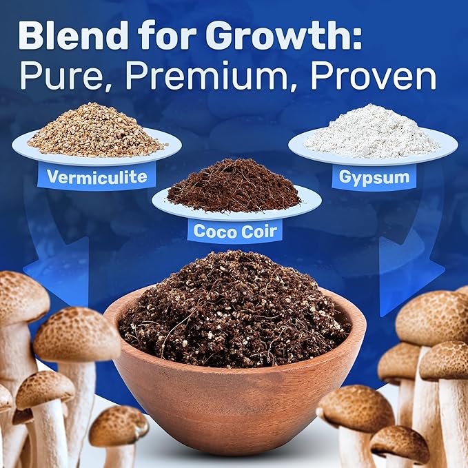 Surfin' Spores Dry Mushroom Substrate Mix | Produces 40 Pounds of Pasteurized Bulk Substrate | CVG Blend (Coco Coir, Vermiculite, Gypsum)