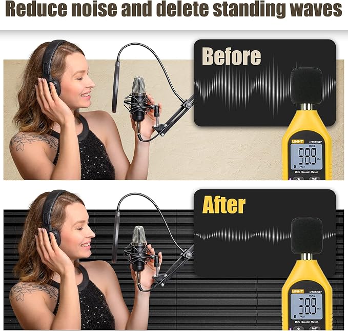 Upgrade 24 pack Self-adhesive Sound Proof Foam Panels, Decorative Soundproof