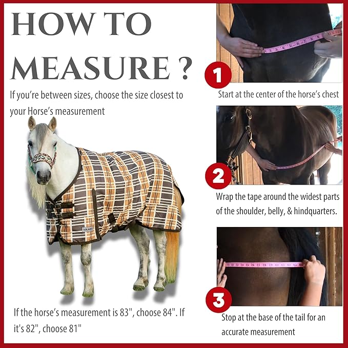 Jeffers Pony Poppins Solaris 1200 Denier Turnout Blanket Brown & Cream Plaid 57" - Waterproof, Breathable Horse Blanket with 0 gram Polyfill, No Insulation, Ideal Protection for Wind & Rain,