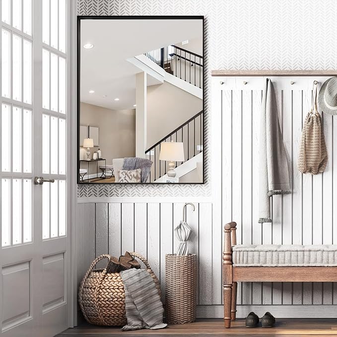 40x30 Inch Black Bathroom Mirrors