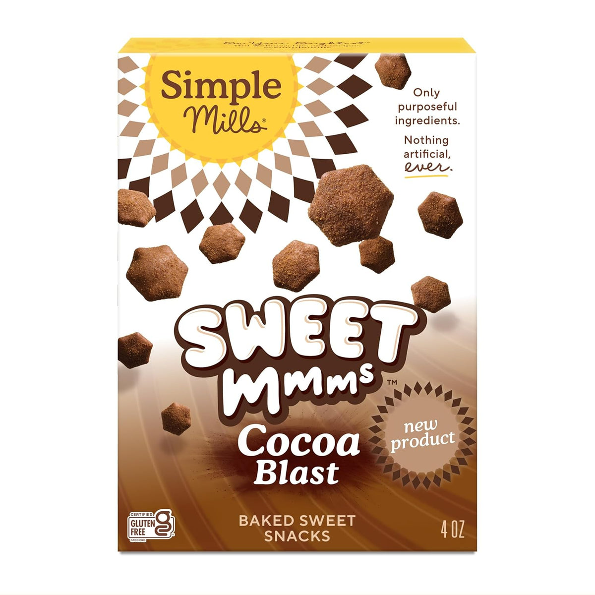 Simple Mills Sweet Mmms Cocoa Blast Bite Sized Baked Sweet Snack Gluten Free Cookies 4 oz (Pack of 1)