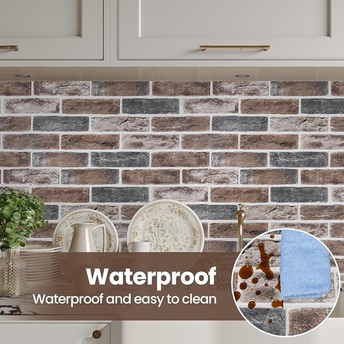 3D Wall Panels Brick Peel and Stick 26.7"x13.4"-10 PCS