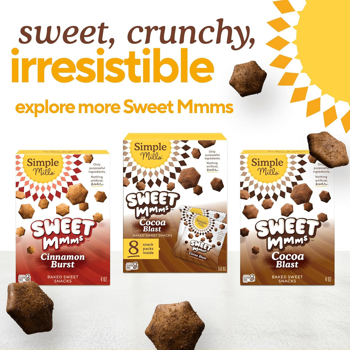 Simple Mills Sweet Mmms Cocoa Blast Bite Sized Baked Sweet Snack Gluten Free Cookies 4 oz (Pack of 1)