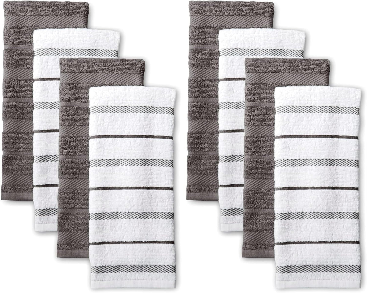 KitchenAid Albany Kitchen Towel 4-Pack Set, Milkshake Tan/White, 16"x26"