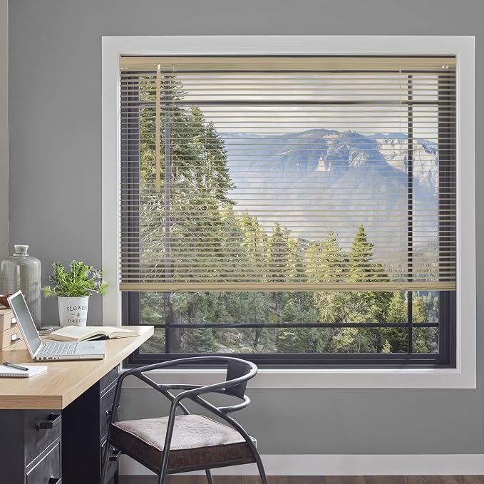 CHICOLOGY Mini Blinds for Indoor Windows – 30"W x 48"H, Cappuccino Horizontal