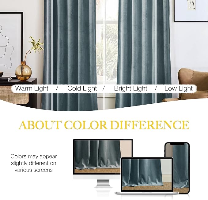 NICETOWN Velvet Curtains 84" Length