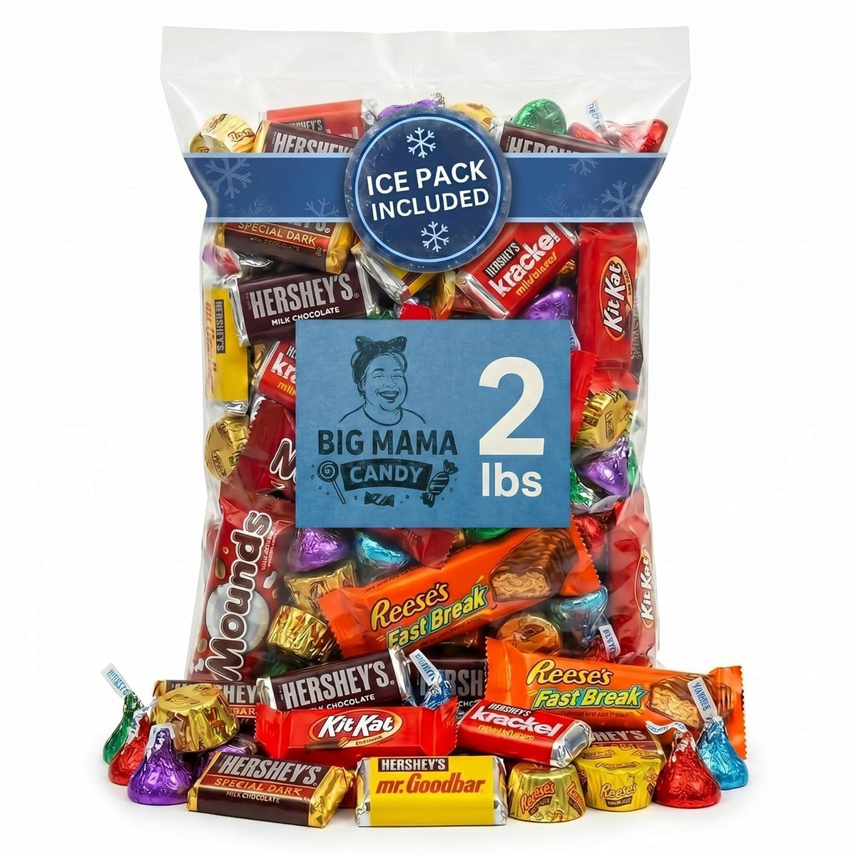 Chocolate Candy Variety Pack 2 LB – Individually Wrapped Assorted Mini Bars | Bulk Candy Parties, Office & Gift Bags, Father's Day - Ice Pack Included