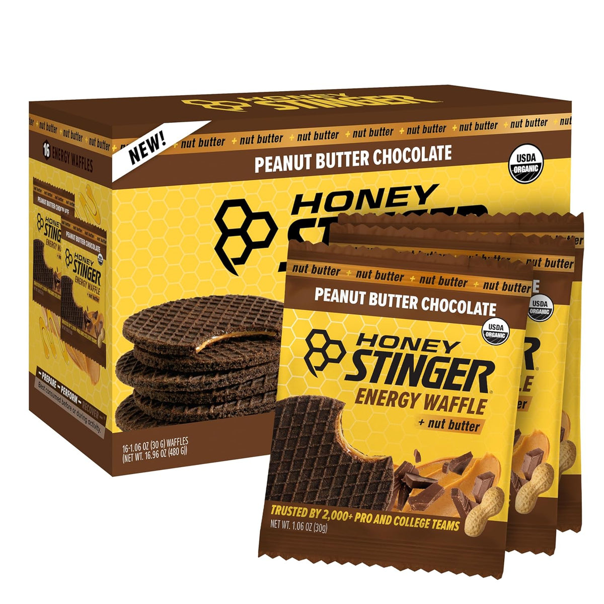 Honey Stinger Organic Honey Waffle, Energy Stroopwafel for Exercise, Endurance and Performance, Sports Nutrition for Home & Gym, Pre & During Workout, 25.44 Ounces (Pack of 24)