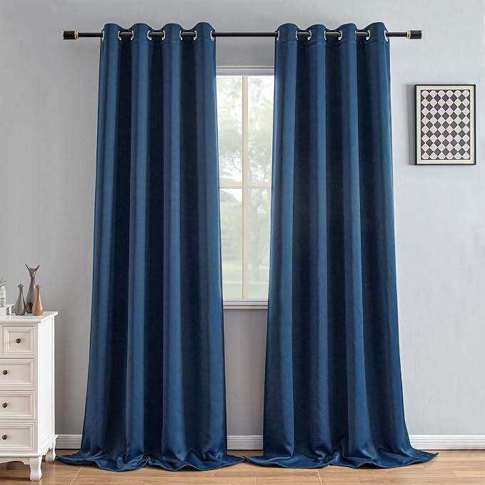 IGEMAEVE Blackout Curtains 96 Inch Length 2 Panels Set, Grommet Energy Saving
