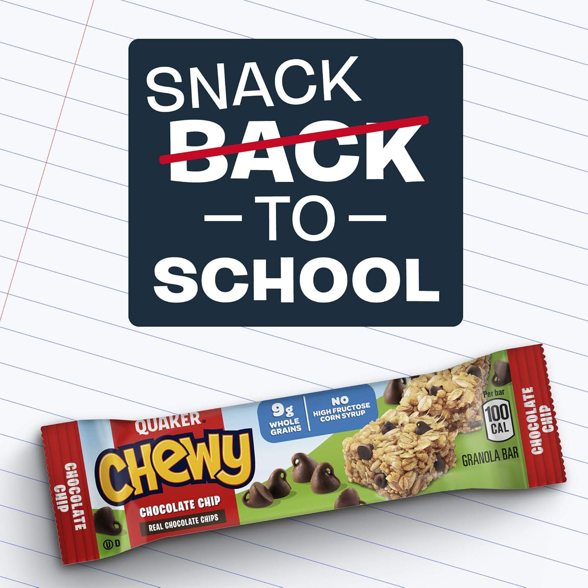 Quaker Chewy Granola Bar Chocolate Chip Granola Bars, 0.84 Oz, 8 Ct