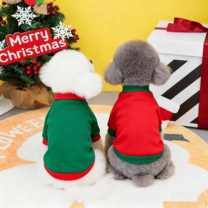 Custom Dog Hoodie, Personalized Sweatshirt with Photo Text Name Logo, Customized Hooded Sweater for Small Medium Large Dogs & Cats (Green + Red Sleeves, Small)