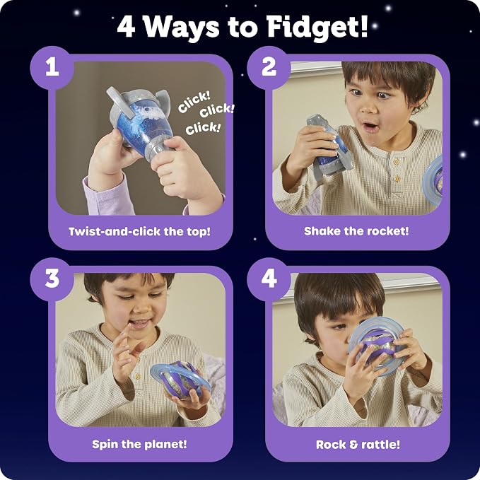 Learning Resources Soothing Space Sensory Fidget Set: Calming Sensory Toys, Tactile STEM Fidgets for Kids, Cute Planet Spinner, Calm Down Corner Supplies & Cool Gifts for Toddlers Ages 3+