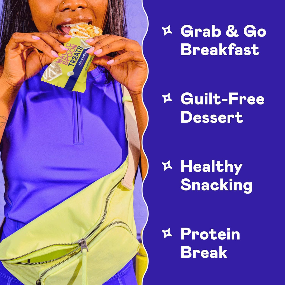Magic Spoon Treats - 8 High Protein Bars: 2 Marshmallow, 2 Chocolate Peanut Butter, 2 Blueberry Muffin, 2 Double Chocolate - High Protein Gluten Free Snack - Sugar Free Protein Cereal Bar