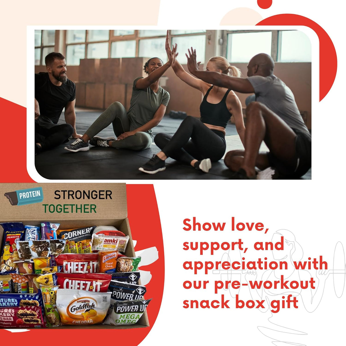 Jumbo Jumble 40-count protein snack gift box variety pack for adults, teens, kids, college, office, birthday