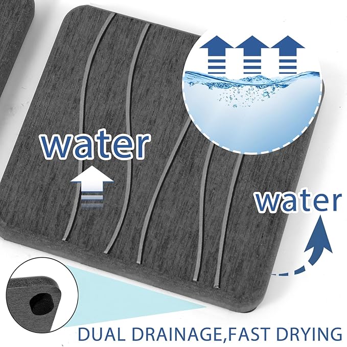 2PCS Water Absorbing Stone Tray, Fast Drying Stone Sink Tray, Water Absorbent Diatomite Trays, Stones Soap Trays, Diatomite Coasters for Kitchen Sink Bathroom Counter, Hand Soap Dish & Holders