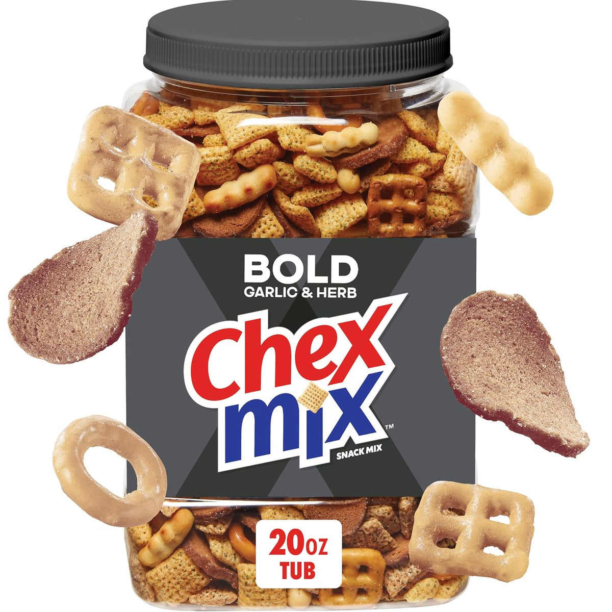 Chex Mix Cheddar Snack Mix, Salty Snacks Tub, 20 oz