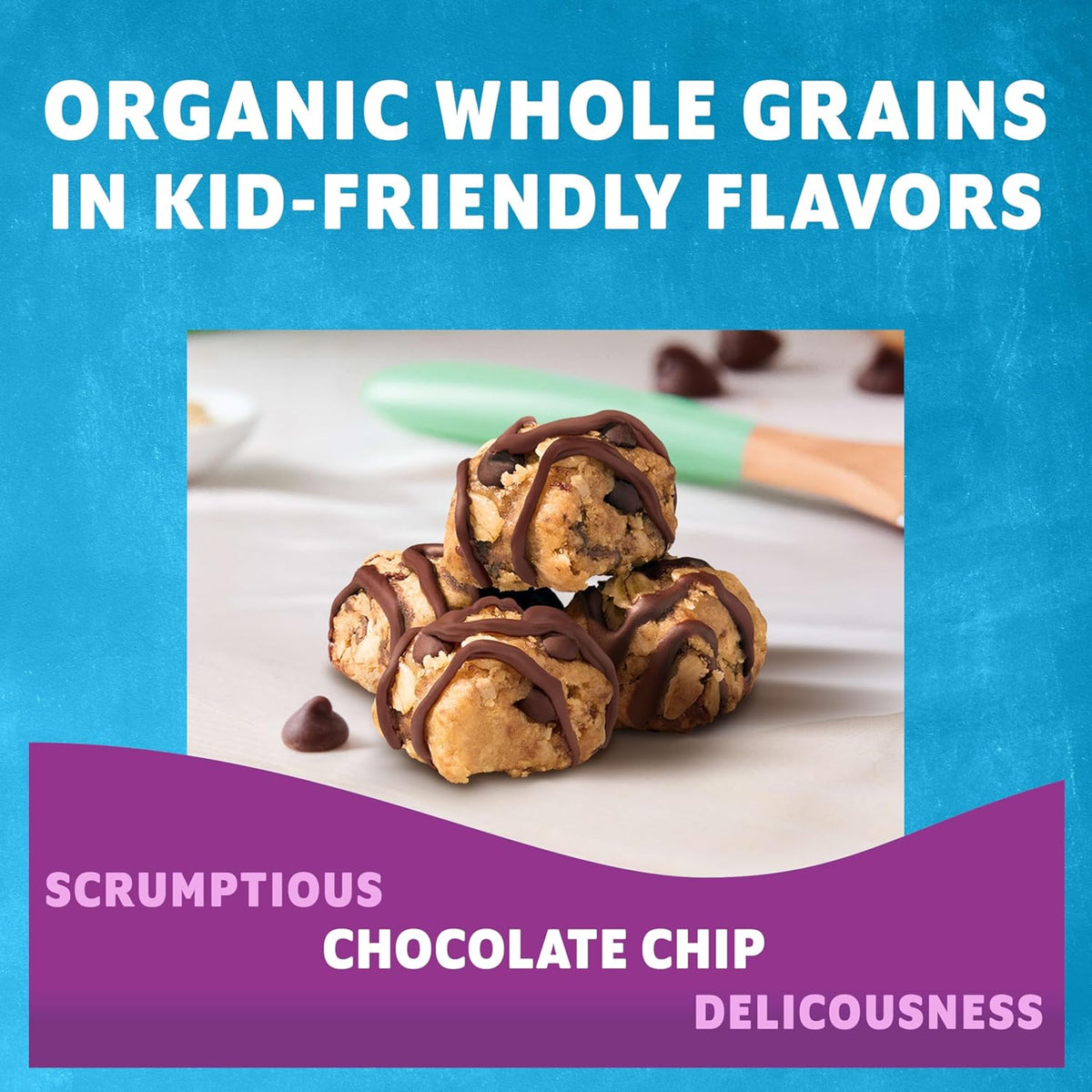 Zbar Oat Bites - Chocolate Chip - Baked Oat Energy Granola Bites - USDA Organic Snacks for Kids - 14g Whole Grains (6 Snack Packs)