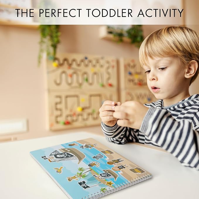 Fun Sticker Book for Toddlers 2-4 - Kids Activity Book with 500+ Stickers | 12 Beautiful Themes Entertain Boys and Girls Ages 2-4 or 4-8 While Traveling - Incl. Coloring Pages