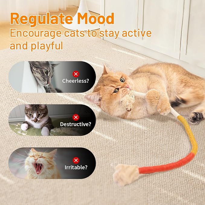 Cat Toys Chew Ropes,3Pcs Natural Catnip Chewing Rope,Safe Teeth Cleaning Toy for Indoor Kittens,Interactive Cat Nip Kitty Toys for 24 Inches All Breeds