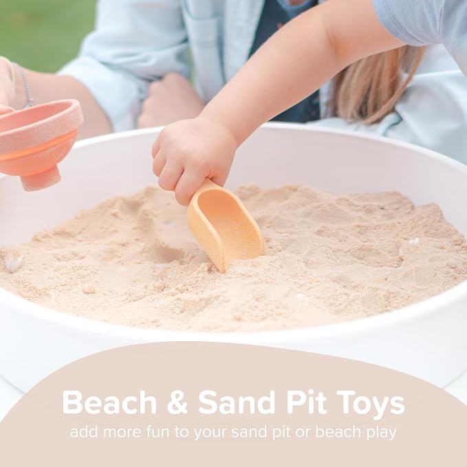 4 x Pastel Mini Scoops for Messy Play | Kids Silicone Sensory Scoops | Kids Scoops Sensory Play | Messy Play Mud Kitchen Accessories | Suitable for 10 Months Plus | Tuff Tray Accessories