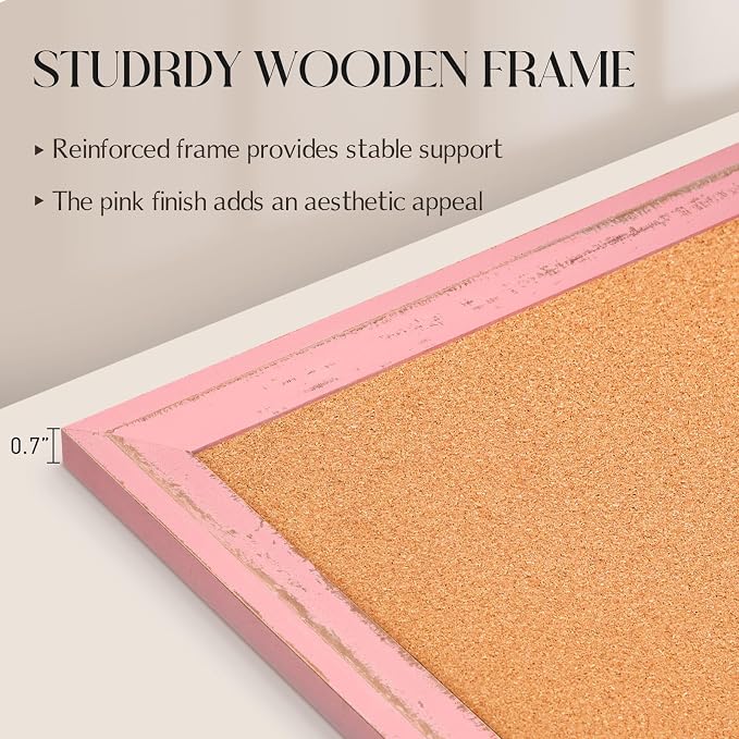 Cork Bulletin Board, Hanging Pin Board Tack Board