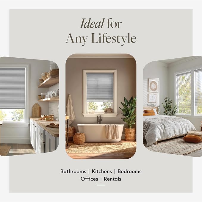 CHICOLOGY Cordless Mini Blinds for Indoor Windows, 79.5" W x 72" H, Light