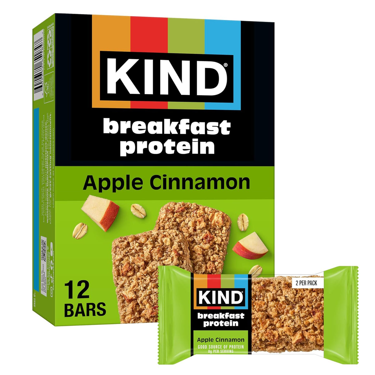 KIND Breakfast Protein Bars, Peanut Butter Banana Dark Chocolate, Gluten Free, Low Sodium, Healthy Snacks, 8g Protein, 6 Count (6 Packs of 2 Bars)